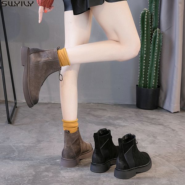 swyivy winter shoes women nubuck bootee woman 2019 autumn flock ankle boots for women wedge shoes zipper casual womens boots 34, Black
swyivy winter shoes women nubuck bootee woman 2019 autumn flock ankle boots for women wedge shoes zipper casual womens boots 34, Black
