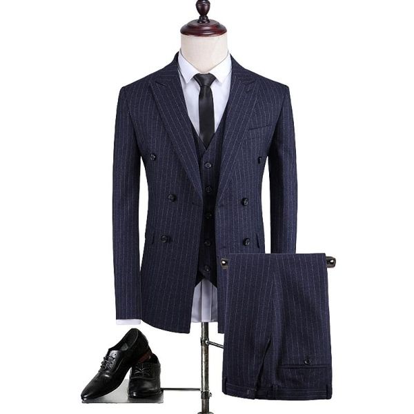 men's suits & blazers striped suit three pieces large size 3xl british style gentleman blazer masculino fashion formal, White;black
men's suits & blazers striped suit three pieces large size 3xl british style gentleman blazer masculino fashion formal, White;black