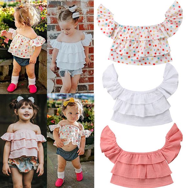 newborn kid baby girls summer blouse off shoulder ruffled dot shirt blouse child summer clothes baby girl 0-3t, Blue
newborn kid baby girls summer blouse off shoulder ruffled dot shirt blouse child summer clothes baby girl 0-3t, Blue