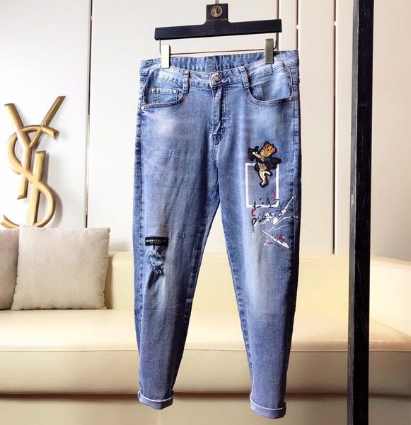 bh03448 fashion men's jeans 2020 runway european design party style men's clothing, Blue
bh03448 fashion men's jeans 2020 runway european design party style men's clothing, Blue