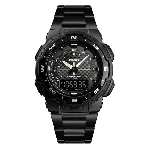 waterproof steel strap double display watch male outdoor sports electronic watch for men boys ll@17, Slivery;brown
waterproof steel strap double display watch male outdoor sports electronic watch for men boys ll@17, Slivery;brown