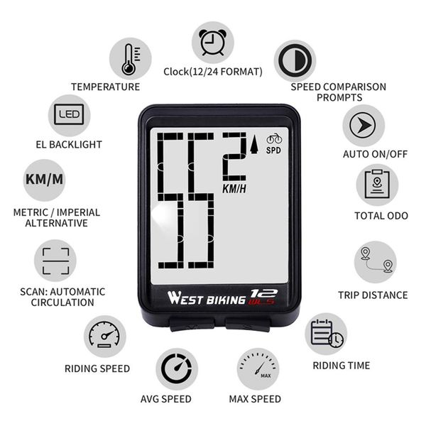 large screen bicycle computer wireless bike cycling computer rainproof speedometer odometer satch for hiking climbing
large screen bicycle computer wireless bike cycling computer rainproof speedometer odometer satch for hiking climbing