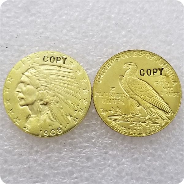 usa 1908-p,d,s $5 indian head quarter eagle gold coin copy coins