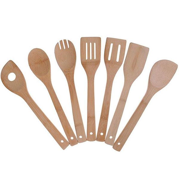 bamboo cooking utensils set, 7 pack kitchen tools wooden spoons and spatula 11.8 inch, for non sticky pans and cookware
bamboo cooking utensils set, 7 pack kitchen tools wooden spoons and spatula 11.8 inch, for non sticky pans and cookware