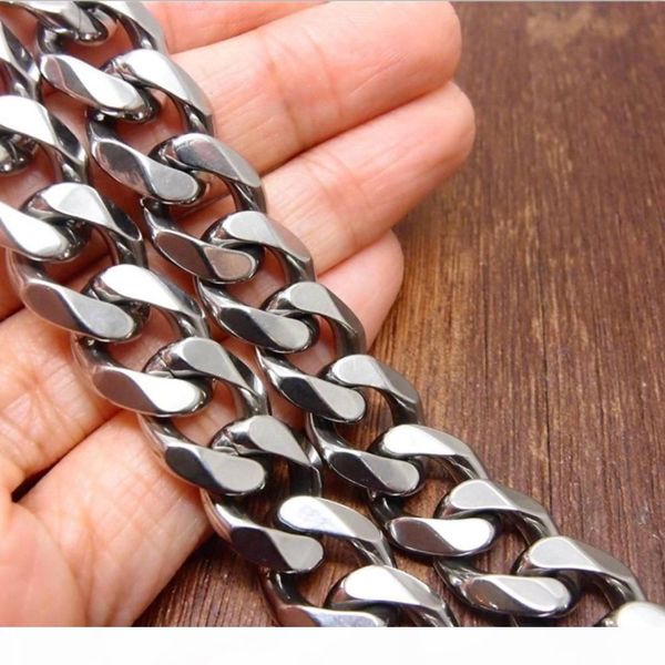 granny chic new 15mm 7"-40" silver shininy polished fashion curb link chain necklace stainless steel men's jewelry high quali
granny chic new 15mm 7"-40" silver shininy polished fashion curb link chain necklace stainless steel men's jewelry high quali