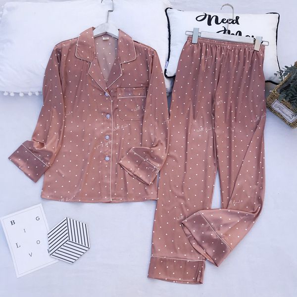women autumn long-sleeved ice silk pajamas thin lapel clothing korean version women's pajama sets, Black;red
women autumn long-sleeved ice silk pajamas thin lapel clothing korean version women's pajama sets, Black;red