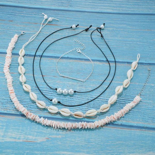 3pcs/ set natural shell pearl rope chain necklace women fashion adjustable clavicle choker necklace jewelry, Golden;silver
3pcs/ set natural shell pearl rope chain necklace women fashion adjustable clavicle choker necklace jewelry, Golden;silver