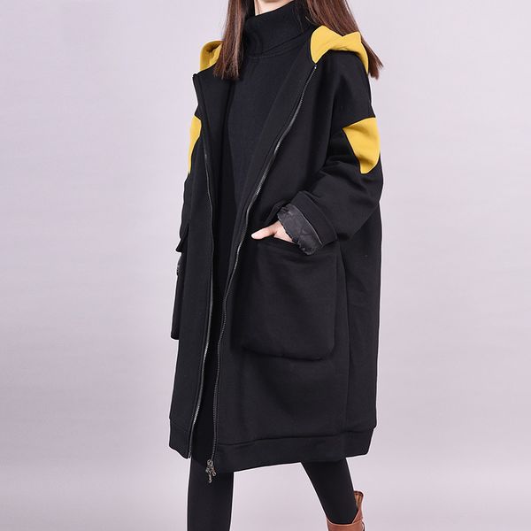 long parkas women cotton coat 2019 new black loose casual coat fashion zipper thick warm cotton female outerwear an288, Tan;black
long parkas women cotton coat 2019 new black loose casual coat fashion zipper thick warm cotton female outerwear an288, Tan;black