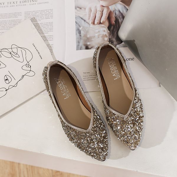 women shoes new sell well fashion sequins woman flat shoes female casual work ballet flats pointed ladies female w38-61, Black
women shoes new sell well fashion sequins woman flat shoes female casual work ballet flats pointed ladies female w38-61, Black