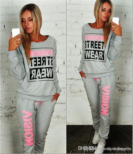 women autumn crew neck tracksuits letter print hoodies designer 2pcs sports suits fashion casual womens clothing, Gray
women autumn crew neck tracksuits letter print hoodies designer 2pcs sports suits fashion casual womens clothing, Gray