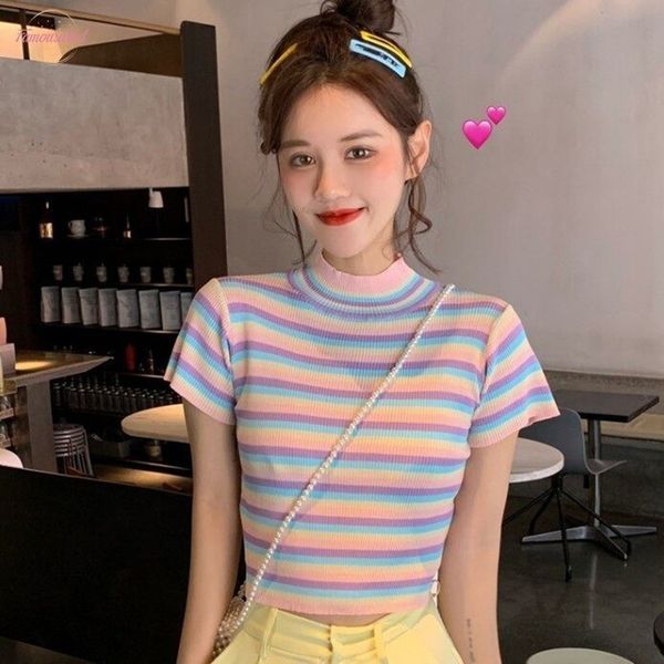summer womens stripe tshirt short sleeve thin small turtleneck ladies t shirt streetwear drop shipping good quality, White
summer womens stripe tshirt short sleeve thin small turtleneck ladies t shirt streetwear drop shipping good quality, White