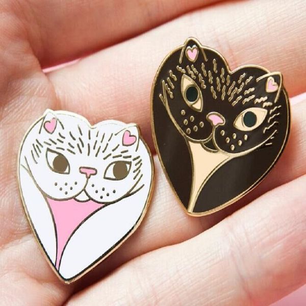 black and white heart-shaped cat brooch, cartoon cute animal brooch jewelry, gift for children lover clothing backpack pendant jewelry, Gray
black and white heart-shaped cat brooch, cartoon cute animal brooch jewelry, gift for children lover clothing backpack pendant jewelry, Gray