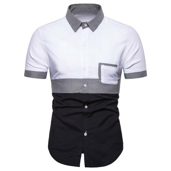 fashion social shirt men short sleeve shirts men dress shirt with pocket summer mens shirts casual streetwear, White;black
fashion social shirt men short sleeve shirts men dress shirt with pocket summer mens shirts casual streetwear, White;black