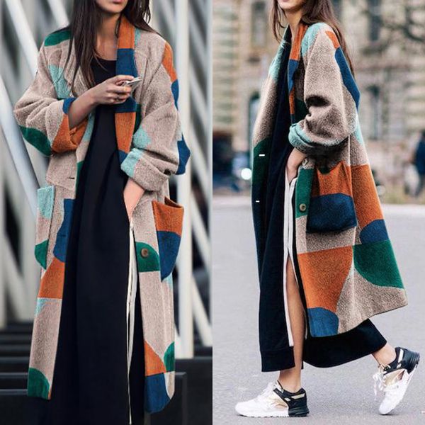 2020 2020 women blends coat fashion pockets color match winter warm woolen outerwear female streetwear single breasted coats, Black
2020 2020 women blends coat fashion pockets color match winter warm woolen outerwear female streetwear single breasted coats, Black
