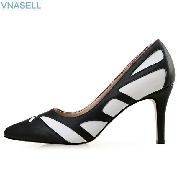 2019 new korean fashion wild women's shoes black and white color matching leather high-heeled pointed fine with single shoes
2019 new korean fashion wild women's shoes black and white color matching leather high-heeled pointed fine with single shoes