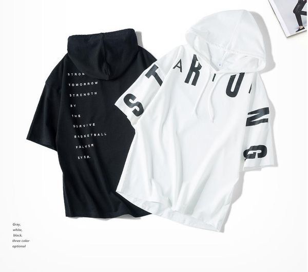 new summer hoodies fashion men t shirts loose hat print letter high street clothing tees male t shirts streetwear top, White;black
new summer hoodies fashion men t shirts loose hat print letter high street clothing tees male t shirts streetwear top, White;black