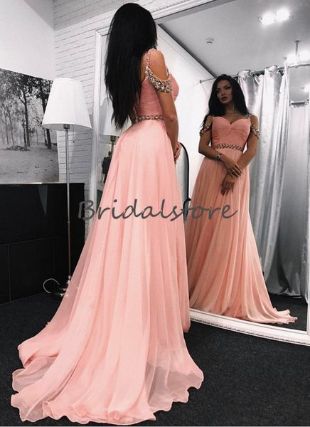 modest beaded cap sleeves prom dresses pink pleated chiffon slim long formal evening dress zipper back summer fitted straps prom gowns 2019, Black
modest beaded cap sleeves prom dresses pink pleated chiffon slim long formal evening dress zipper back summer fitted straps prom gowns 2019, Black