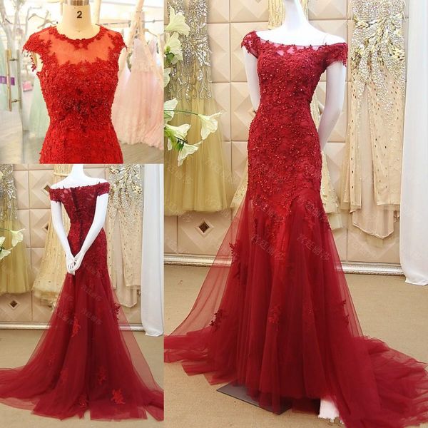 2019 elegant dark red beautiful off the shoulder mermaid evening dresses sweep train lace up back tulle lace formal prom party dresses, Black
2019 elegant dark red beautiful off the shoulder mermaid evening dresses sweep train lace up back tulle lace formal prom party dresses, Black