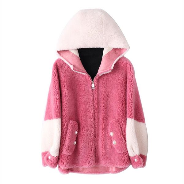fur coat women 2019 new loose hooded granule sheep shearing coat color matching fashion casual faux fur, Black
fur coat women 2019 new loose hooded granule sheep shearing coat color matching fashion casual faux fur, Black