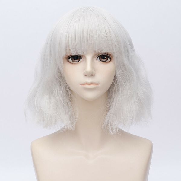 30 c silver white curly short hair lolita women daily basic+ wig cap cosplay wig, Black
30 c silver white curly short hair lolita women daily basic+ wig cap cosplay wig, Black