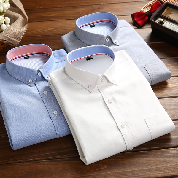 mens long sleeve solid oxford dress shirt high-quality male casual regular-fit button down shirts, White;black
mens long sleeve solid oxford dress shirt high-quality male casual regular-fit button down shirts, White;black