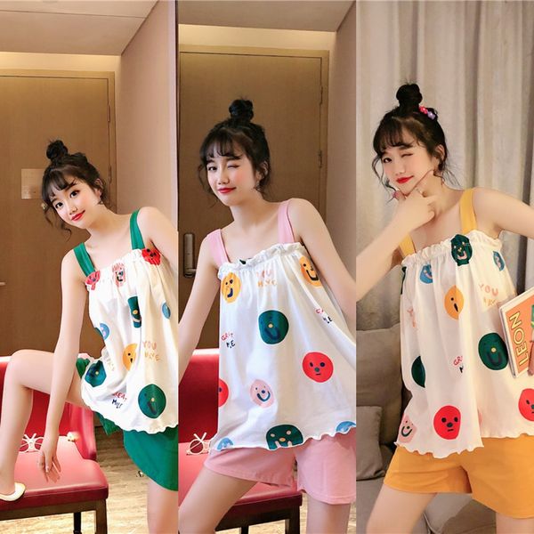 home clothes women's cartoon suit sleeveless home clothes women's cartoon cotton sling pajamas suit sleeveless sling cotton pajama, Blue;red
home clothes women's cartoon suit sleeveless home clothes women's cartoon cotton sling pajamas suit sleeveless sling cotton pajama, Blue;red
