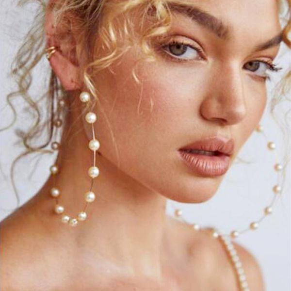 arilady c hoop earring simulated pearl earring for women big circle earrings hoop jewelry party gift new arrival, Golden;silver
arilady c hoop earring simulated pearl earring for women big circle earrings hoop jewelry party gift new arrival, Golden;silver