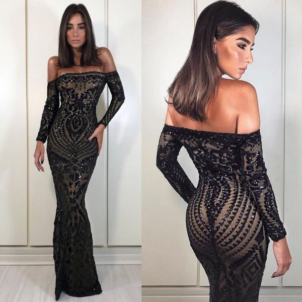 2020 mermaid evening dresses tulle with glittle prom dress bateau long sleeve floor train special occasion dresses, Black;red
2020 mermaid evening dresses tulle with glittle prom dress bateau long sleeve floor train special occasion dresses, Black;red