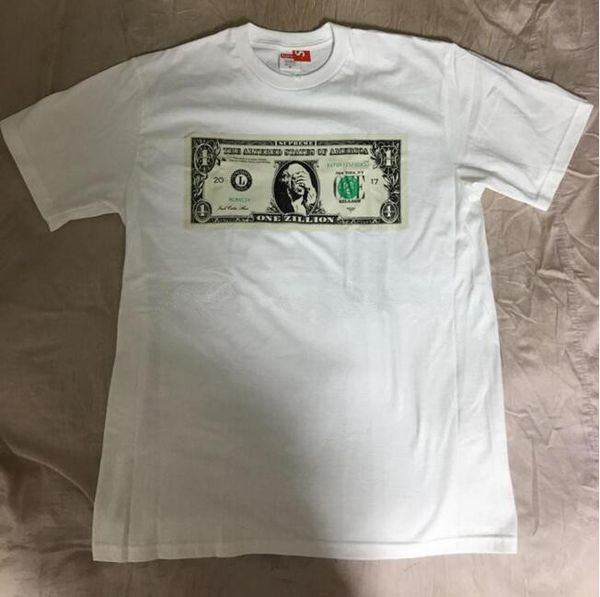 

17fw dollar tee cover your face t-shirt, White;black