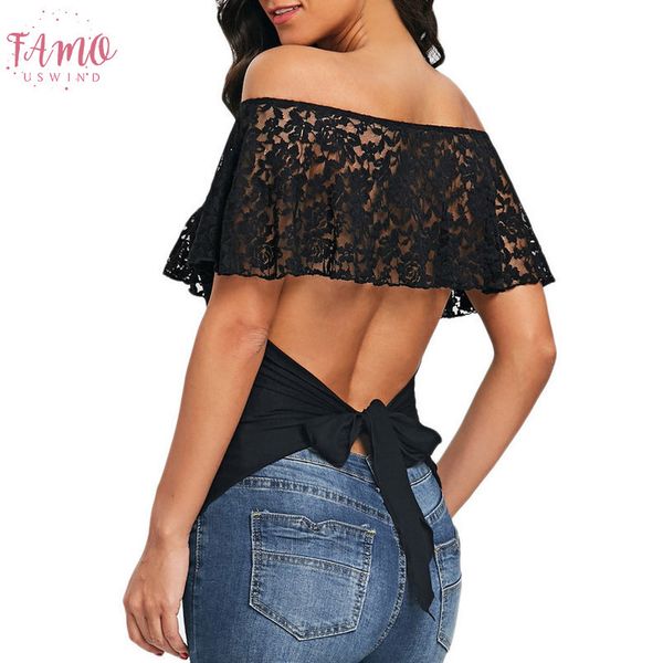 off shoulder blouses lace up red ruffles short summer party backless crop shirts night black bandage, White
off shoulder blouses lace up red ruffles short summer party backless crop shirts night black bandage, White