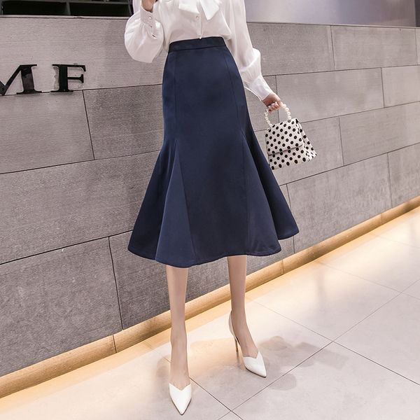 2019 slim office lady fishtail skirt high waist packet hip midi fishtail skirt winter autumn fashion bottom female skirts, Black
2019 slim office lady fishtail skirt high waist packet hip midi fishtail skirt winter autumn fashion bottom female skirts, Black
