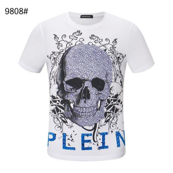 20ss women mens designer t shirts luxury phillip plain t shirt summer homme off black white skull superme tee bag tracksuits 03, White;black