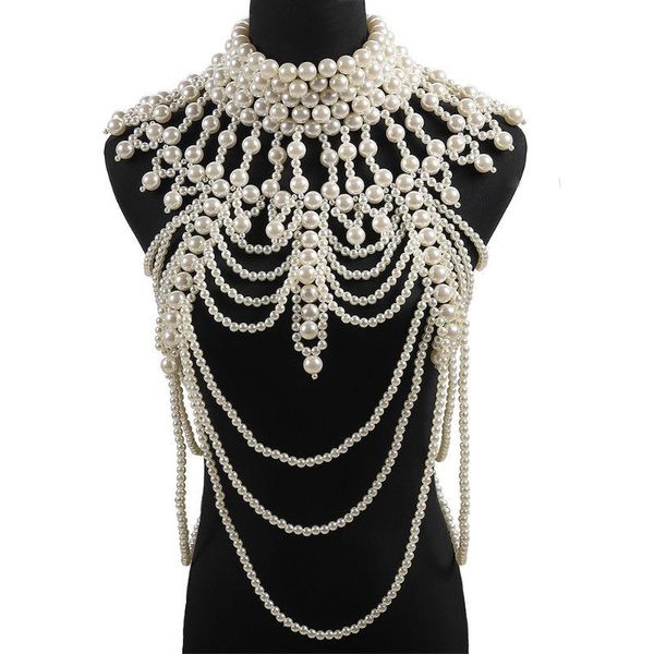 european multi layered white pearl hyperbole long strap necklace body chain jewelry ladies pearl choker tassel fringe chain, Golden;silver
european multi layered white pearl hyperbole long strap necklace body chain jewelry ladies pearl choker tassel fringe chain, Golden;silver