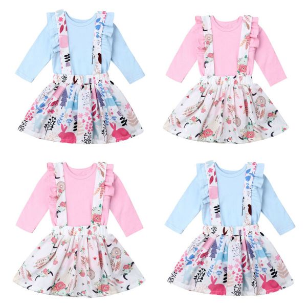 newborn infant baby girl clothes cotton romper rabbit strap dress outfit set