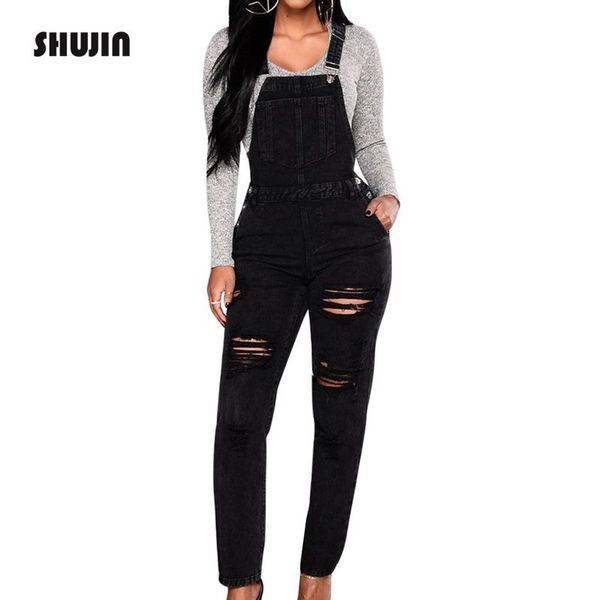shujin 2018 fashion women jumpsuit black denim overalls 2018 spring strap hole ripped long jeans bodysuit plus size jumpsuit, Black;white
shujin 2018 fashion women jumpsuit black denim overalls 2018 spring strap hole ripped long jeans bodysuit plus size jumpsuit, Black;white