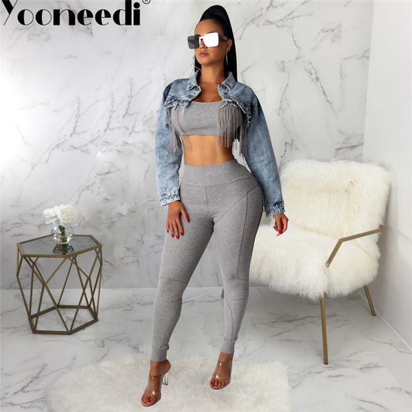 yooneedi 2019 autumn design high street women denim jacket color solid tassel short outwear smr9502, Black
yooneedi 2019 autumn design high street women denim jacket color solid tassel short outwear smr9502, Black