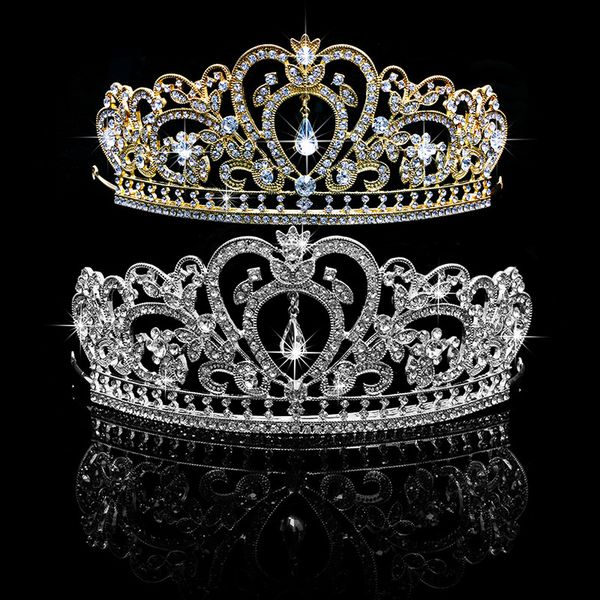 bridal princess women rhinestone hair accessories tiara wedding crown headband for party, Golden;white
bridal princess women rhinestone hair accessories tiara wedding crown headband for party, Golden;white
