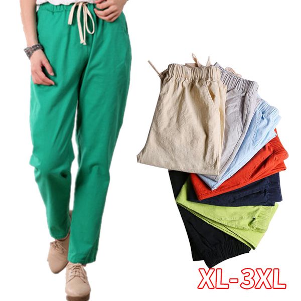 candy colors summer pants women lace up pantalon femme cotton linen sweatpants casual harem pants women ladies trousers, Black;white 
candy colors summer pants women lace up pantalon femme cotton linen sweatpants casual harem pants women ladies trousers, Black;white