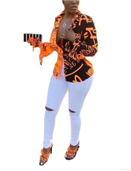 organge and black spliced letter printed women shirts lapel neck long sleeves lady blouse for nightclub real pictures autumn newe 
organge and black spliced letter printed women shirts lapel neck long sleeves lady blouse for nightclub real pictures autumn newe