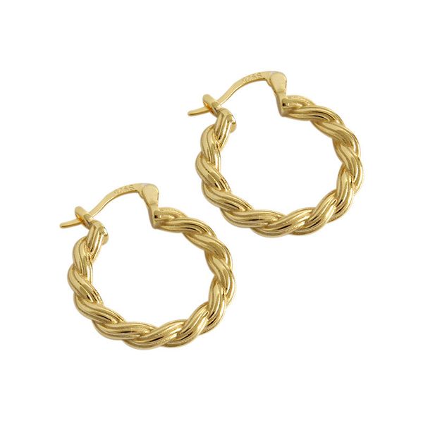 new simple 18k gold color briad twist circle hoop earrings for women authentic 925 sterling silver geometric earring, Golden;silver
new simple 18k gold color briad twist circle hoop earrings for women authentic 925 sterling silver geometric earring, Golden;silver