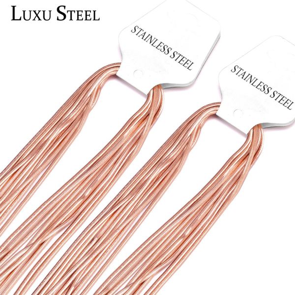 luxusteel 10pcs/lots stainless steel chain necklaces rose gold/black length 18inch to 24inch tabular snake wholesale necklace, Silver
luxusteel 10pcs/lots stainless steel chain necklaces rose gold/black length 18inch to 24inch tabular snake wholesale necklace, Silver