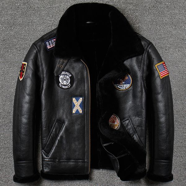 winter new men's fur one leather jacket fashion fur collar thick sheepskin genuine leather short lapels coat, Black
winter new men's fur one leather jacket fashion fur collar thick sheepskin genuine leather short lapels coat, Black