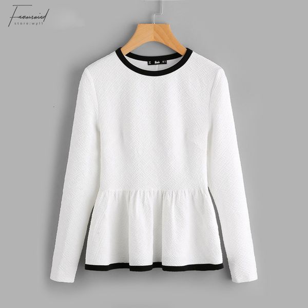 women blouses women contrast binding textured peplum shirt white blouses autumn long sleeve elegant fall fashion blouse
women blouses women contrast binding textured peplum shirt white blouses autumn long sleeve elegant fall fashion blouse