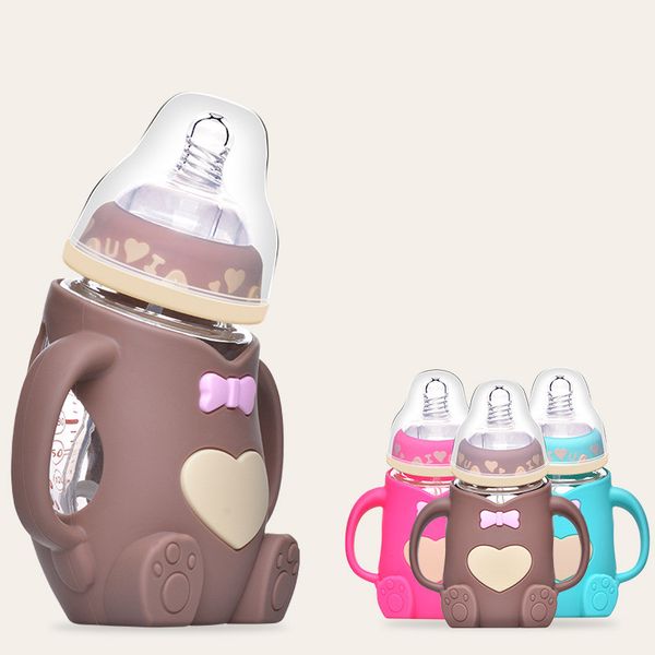 baby feeding glass bottle infant milk water feeding bottle cartoon anti-fall silicone cover with handle baby bottles and nipples
baby feeding glass bottle infant milk water feeding bottle cartoon anti-fall silicone cover with handle baby bottles and nipples