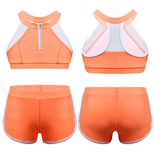 2pcs kids girls summer sports sets tankini sleeveless mesh splice zippered swimsuit swimwear bathing suit set with bottoms, White
2pcs kids girls summer sports sets tankini sleeveless mesh splice zippered swimsuit swimwear bathing suit set with bottoms, White