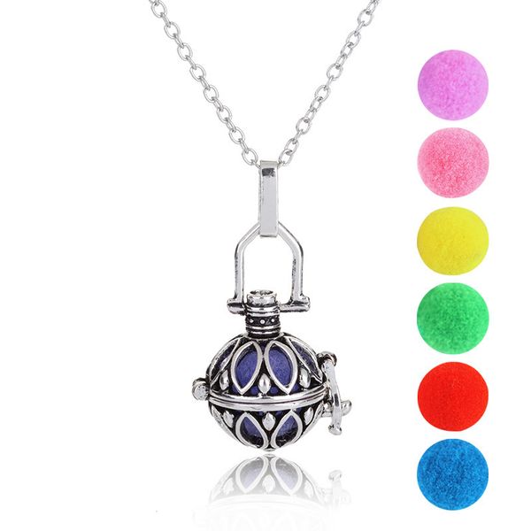 the sun flower pattern necklace can open aromatherapy color ball diy pendeloque cut gift, Silver
the sun flower pattern necklace can open aromatherapy color ball diy pendeloque cut gift, Silver