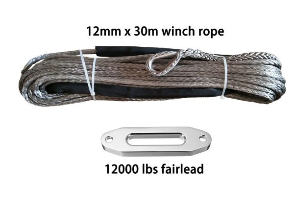 1/2" x 100' synthetic winch rope with 12000lbs hawse fairlead for 4wd atv utv off road boat winch rope, atv accessories
1/2" x 100' synthetic winch rope with 12000lbs hawse fairlead for 4wd atv utv off road boat winch rope, atv accessories