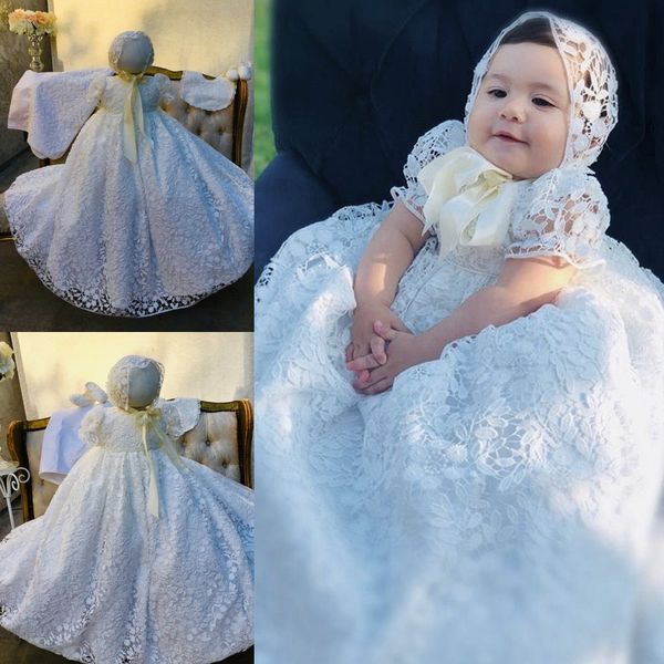 adorable thick lace christening dresses for babies 2019 short sleeves toddler baptism gowns kids first communication dress with hat, White
adorable thick lace christening dresses for babies 2019 short sleeves toddler baptism gowns kids first communication dress with hat, White