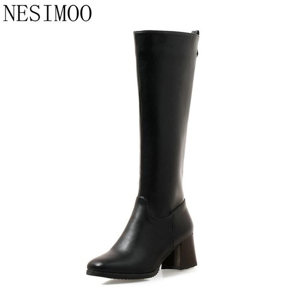 nesimoo 2019 women shoes knee high boot high heel pu leather pointed toe western style zipper ladies motorcycle shoes size 34-43, Black
nesimoo 2019 women shoes knee high boot high heel pu leather pointed toe western style zipper ladies motorcycle shoes size 34-43, Black