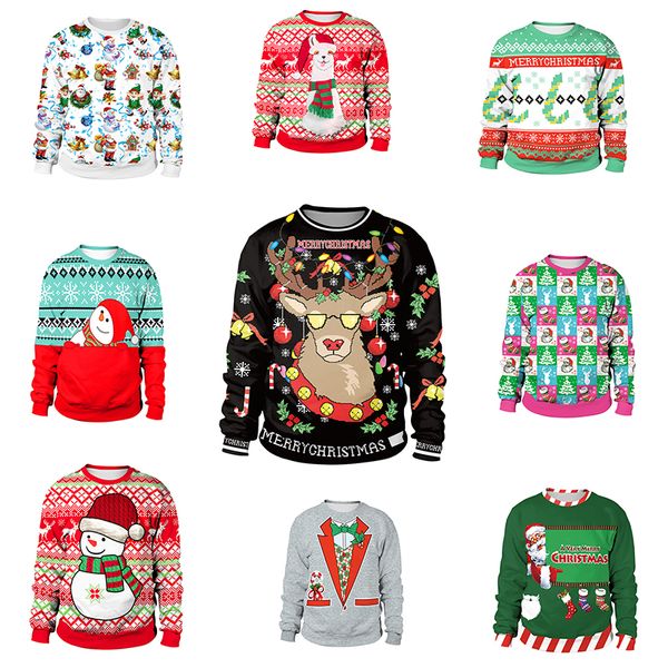 

merry christmas 3d digital print sweater man and women designer clothing cartoon socks bells santa clause patterns clothes tc181130w, Blue;gray